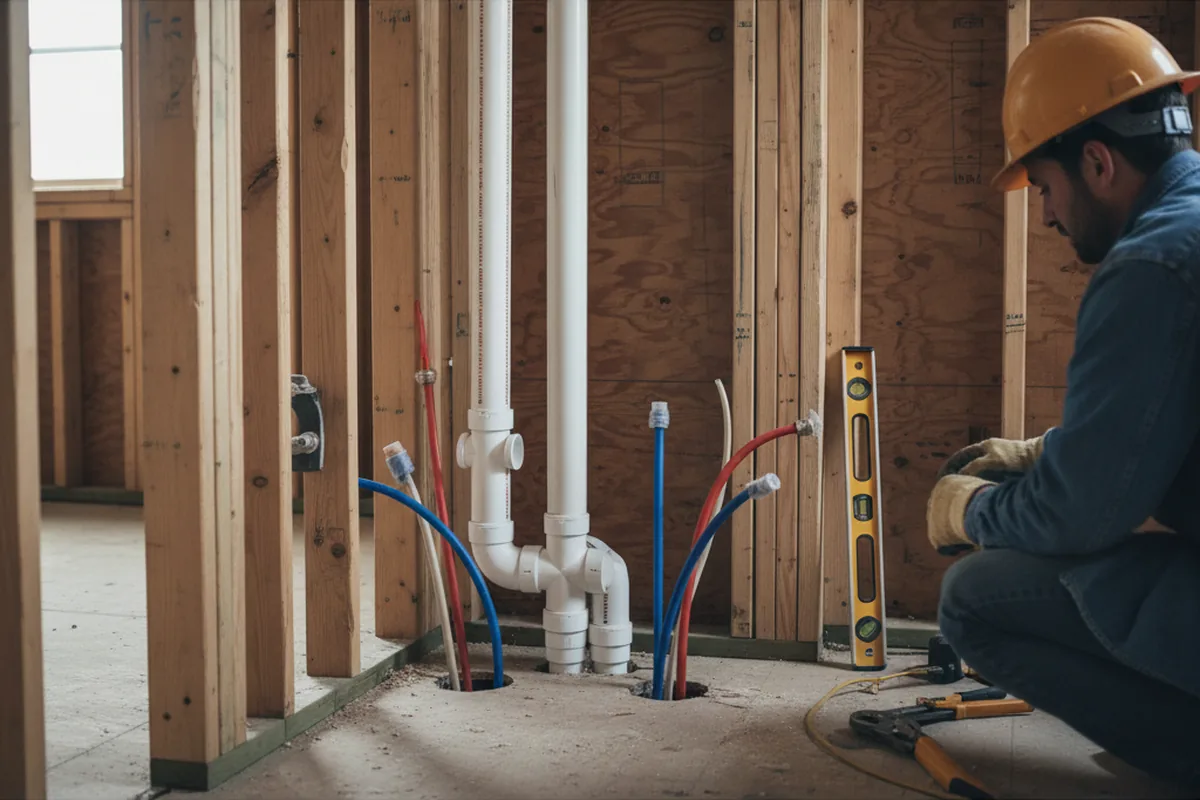 Drain and supply rough-in during Toilet Repair and Installation in Lake Isabella